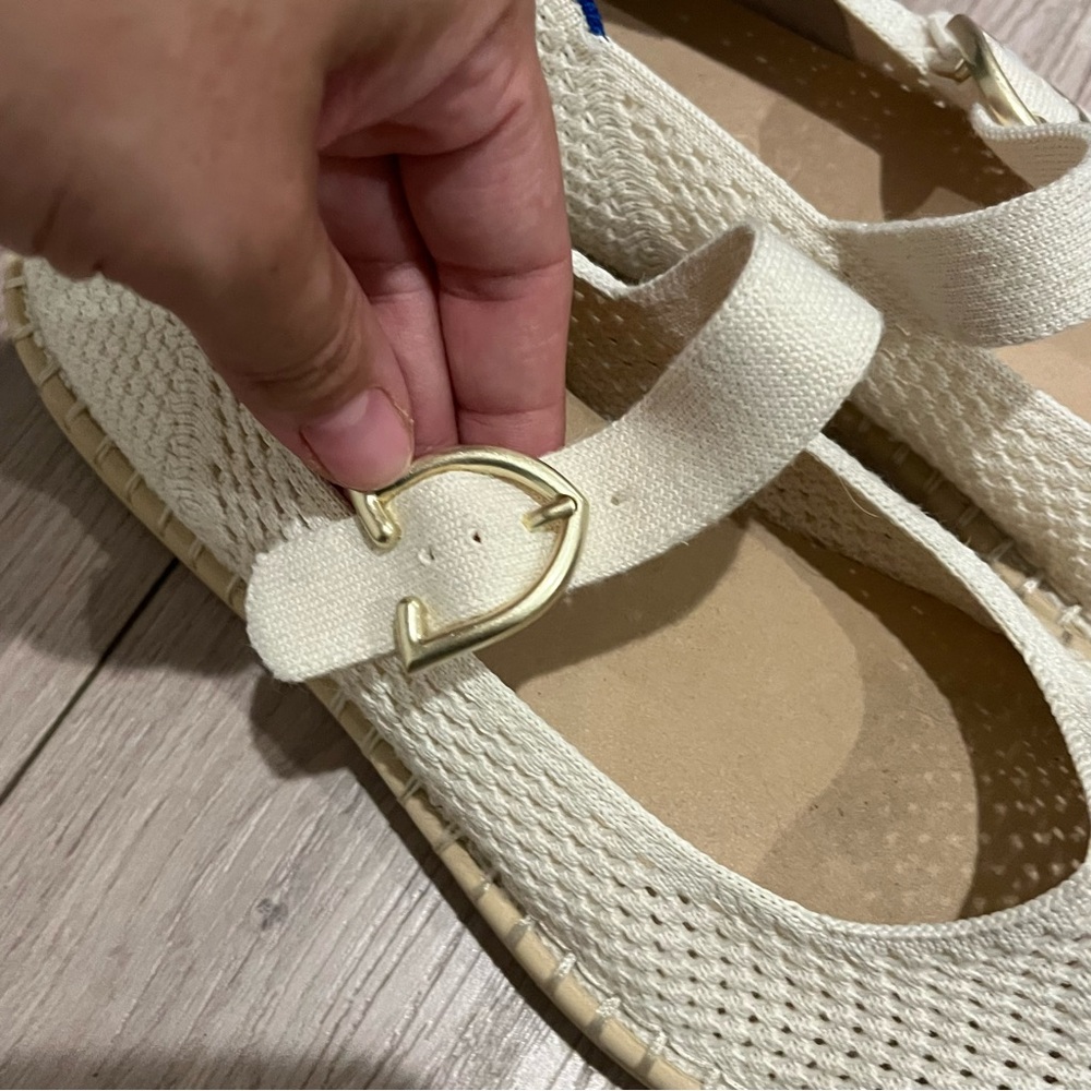 Rothy's Cream Espadrille Mary Jane Flats - Picture 6 of 8